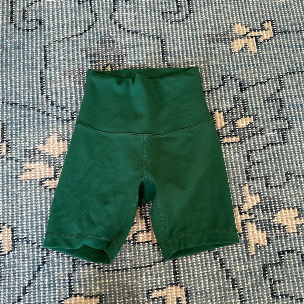 Lululemon biker shorts size 0 green